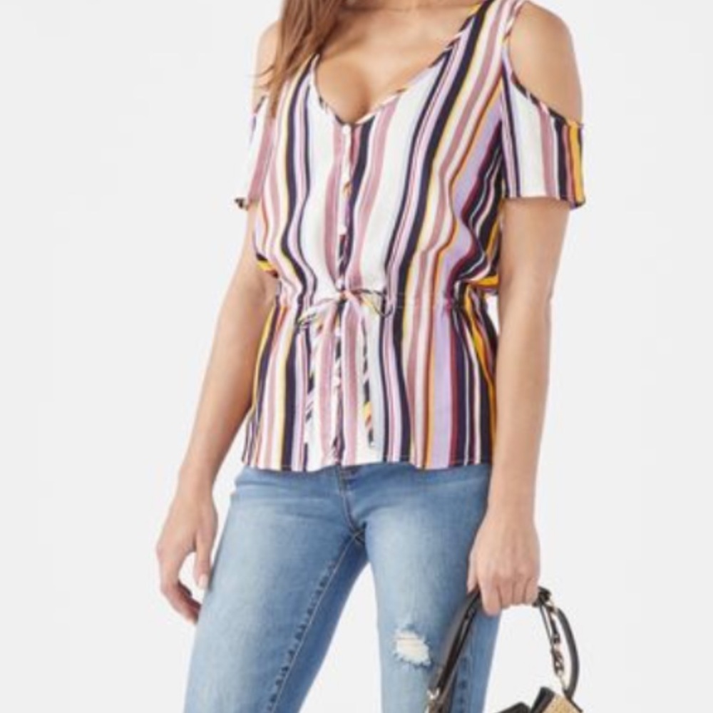 Cold Shoulder Linen top